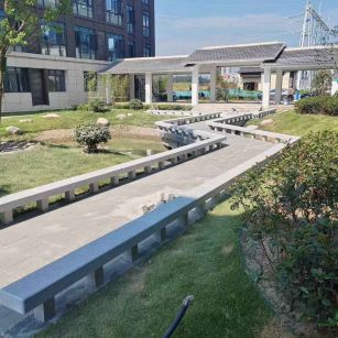 唐山 芝麻灰小区坐凳&栏杆安装效果