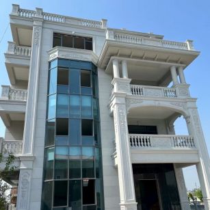 唐山 芝麻白花岗岩别墅外墙干挂效果展示