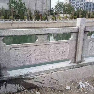 唐山 芙蓉白大花桥梁、河道，石材栏杆、围栏、护栏