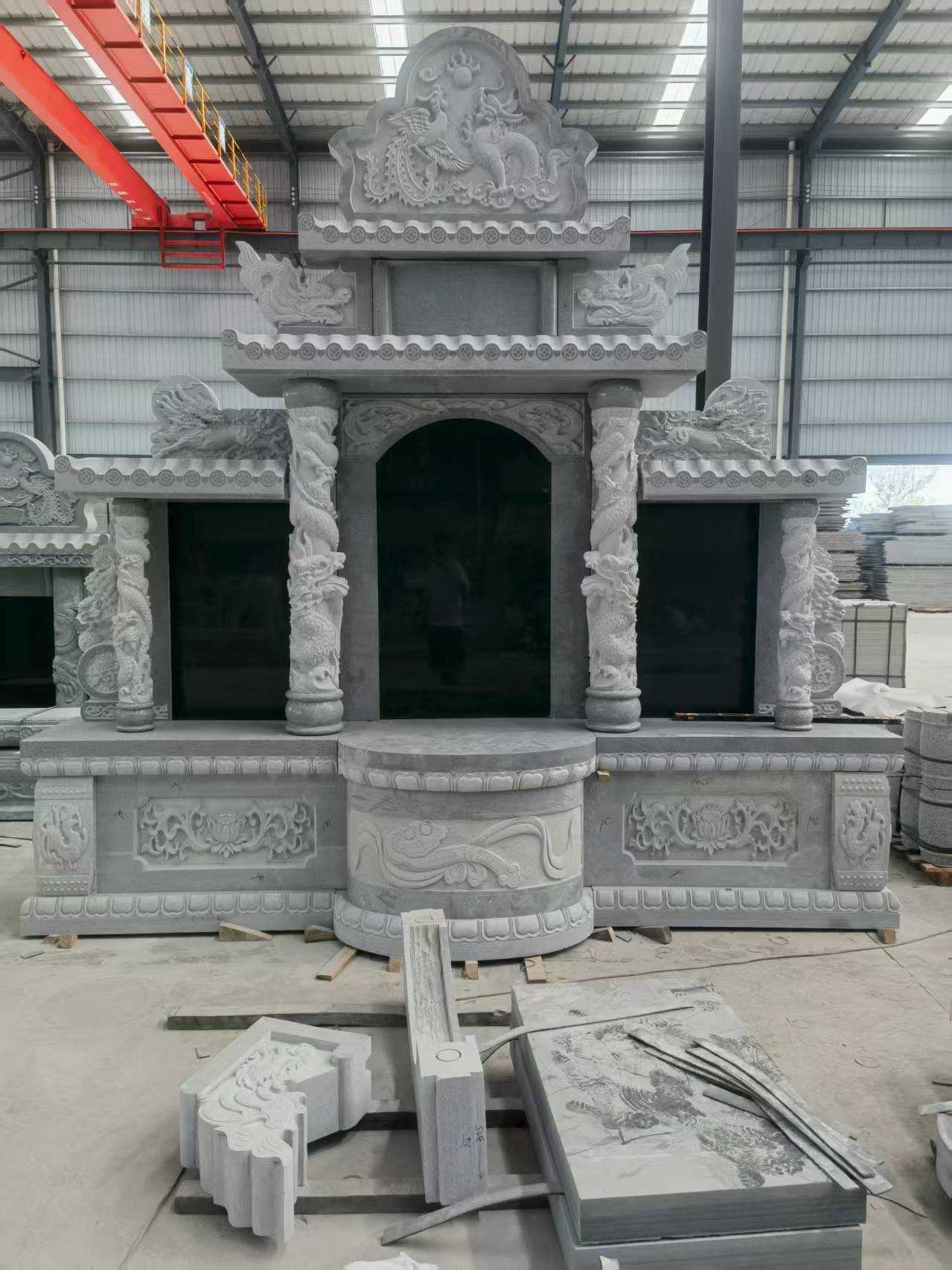 唐山 芝麻灰高档墓碑，土墓，可定制
