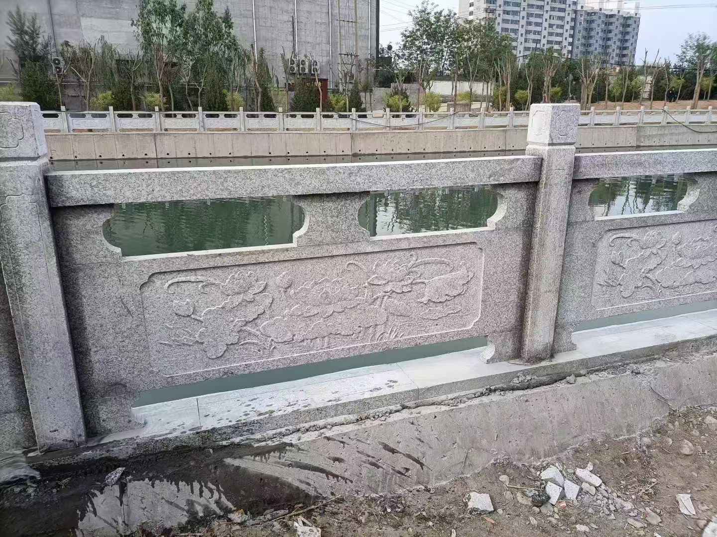 唐山 芙蓉白大花桥梁、河道，石材栏杆、围栏、护栏