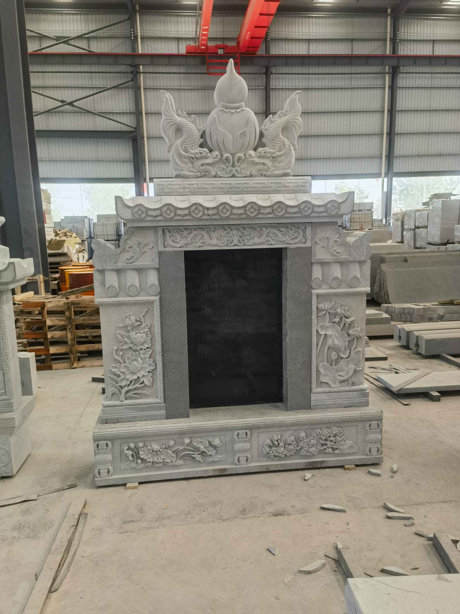 唐山 芝麻灰高档墓碑、土墓，一套也支持定做