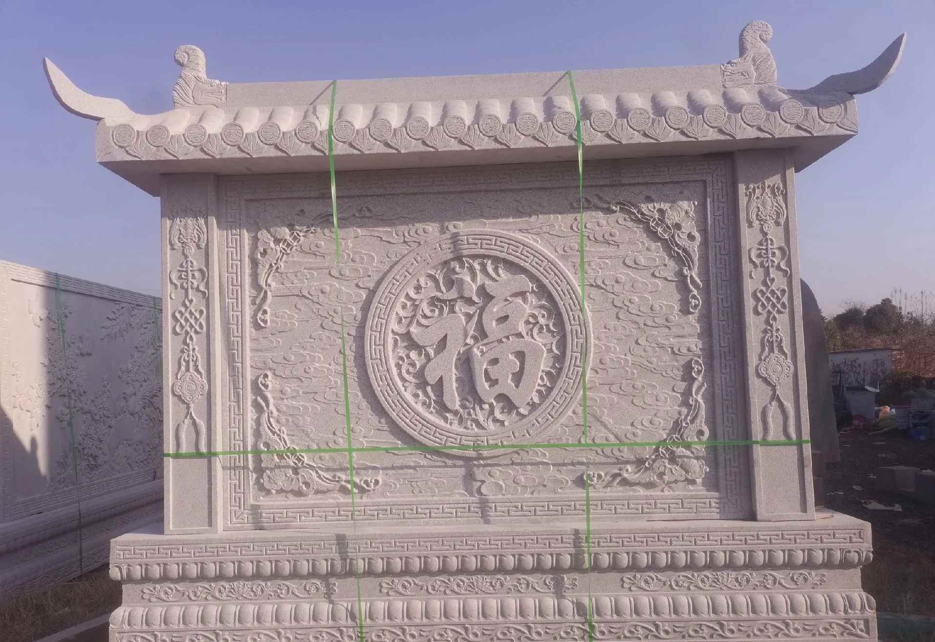 唐山 芝麻白花岗岩屏风，照壁，影壁